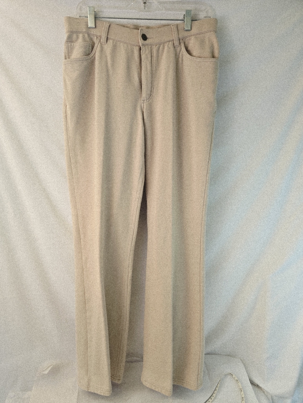 Denim & Co. Sz 12 Regular Beige Cozy Touch Baby Boot Pull-On Jean - Picture 3 of 11
